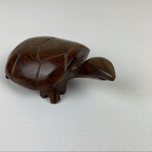 VTG Ironwood Hand Carved Turtle Tortoise Small Figurine Made in Mexico MCM Bohem - Picture 10 of 15